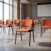 Konferenční židle SMART - černé nohy s područkami, oranžová