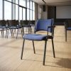 Konferenční židle SMART - černé nohy s područkami, modrá