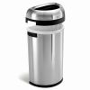 Otevřený půlkulatý koš 60 l, matná ocel, nerez