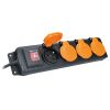 Prodlužovací kabel 4Z - 3m, vypínač, venkovní, černá
