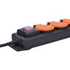 Prodlužovací kabel 4Z - 3m, vypínač, venkovní, černá