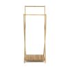 Bambusový věšák na oblečení Compactor Bamboo, dvojitý, hnědá