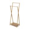 Bambusový věšák na oblečení Compactor Bamboo, dvojitý, hnědá