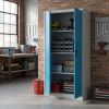 Univerzální kovová skříň, 90 x 40 x 185 cm, cylindrický zámek, modrá - ral 5012