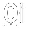 Domovní číslo "0", RN.75L, nerez