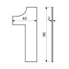 Domovní číslo "1", RN.95L, nerez