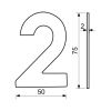 Domovní číslo "2", RN.75L, černá