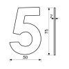 Domovní číslo "5", RN.75L, nerez