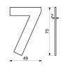 Domovní číslo "7", RN.75L, nerez
