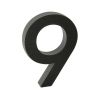 Domovní číslo "9", RN.100LV, broušené, černá