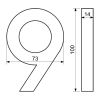 Domovní číslo "9", RN.100LV, broušené, černá