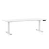 Výškově nastavitelný stůl OfficeTech C, 200 x 80 cm, bílá podnož, bílá