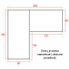 Výškově nastavitelný stůl OfficeTech Angle, 180 x 200 cm, černá podnož, buk