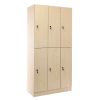Dřevěná šatní skříňka Visio - 6 boxů, 90 x 45 x 185 cm, cylindrický zámek, javor