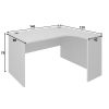 Rohový stůl SimpleOffice 140 x 120 cm, pravý, dub světlý / šedá