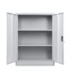 Střední univerzální kovová skříň 90 x 40 x 120 cm, cylindrický zámek, světle šedá - ral 7035