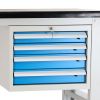 Dílenský stůl Solid MDF-04, 180 cm, závěsný box, černá