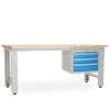 Dílenský stůl Solid OAK-03, 210 cm, závěsný box, dub