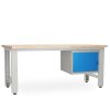 Dílenský stůl Solid OAK-01, 210 cm, závěsný box, dub
