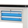 Dílenský stůl Solid MDF-42, 210 cm, 2 závěsné boxy, černá