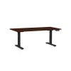 Výškově nastavitelný stůl OfficeTech D, 160 x 80 cm, černá podnož, wenge