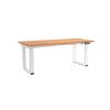 Výškově nastavitelný stůl OfficeTech Strong 180 x 80 cm, bílá podnož, buk