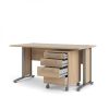 Kancelářský stůl Modulo 150 x 80 cm + kontejner, dub sonoma / šedá