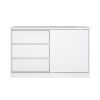 Komoda Simplicity 118,9 x 50 x 75,6 cm, bílý lesk
