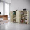 Střední skříň SimpleOffice 80 x 40 x 120 cm, dub světlý / šedá