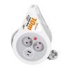 Prodlužovací kabel na bubnu 2Z + USB - 10m, šedá