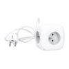 Prodlužovací kabel 3Z + USB - kostka, 2m, vypínač, 3x1,0, bílá