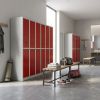 Kovová šatní skříňka - 4 boxy, 60 x 45 x 185 cm, cylindrický zámek, modrá - ral 5012 (rozbaleno)